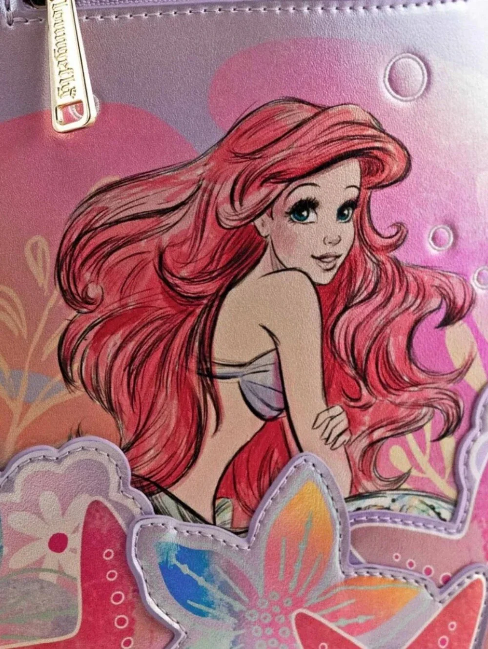 Loungefly Disney The Little Mermaid Ariel Soft Floral Mini Backpack pink NWT